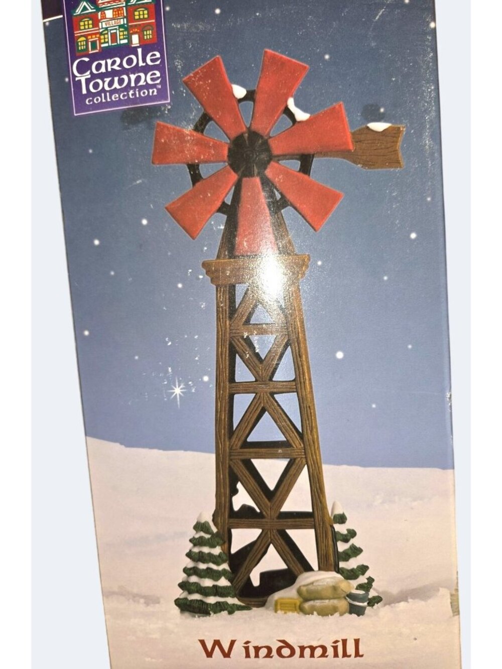 Carole Towne Collection Windmill Holiday Village Decoration Handpainted Porcelai